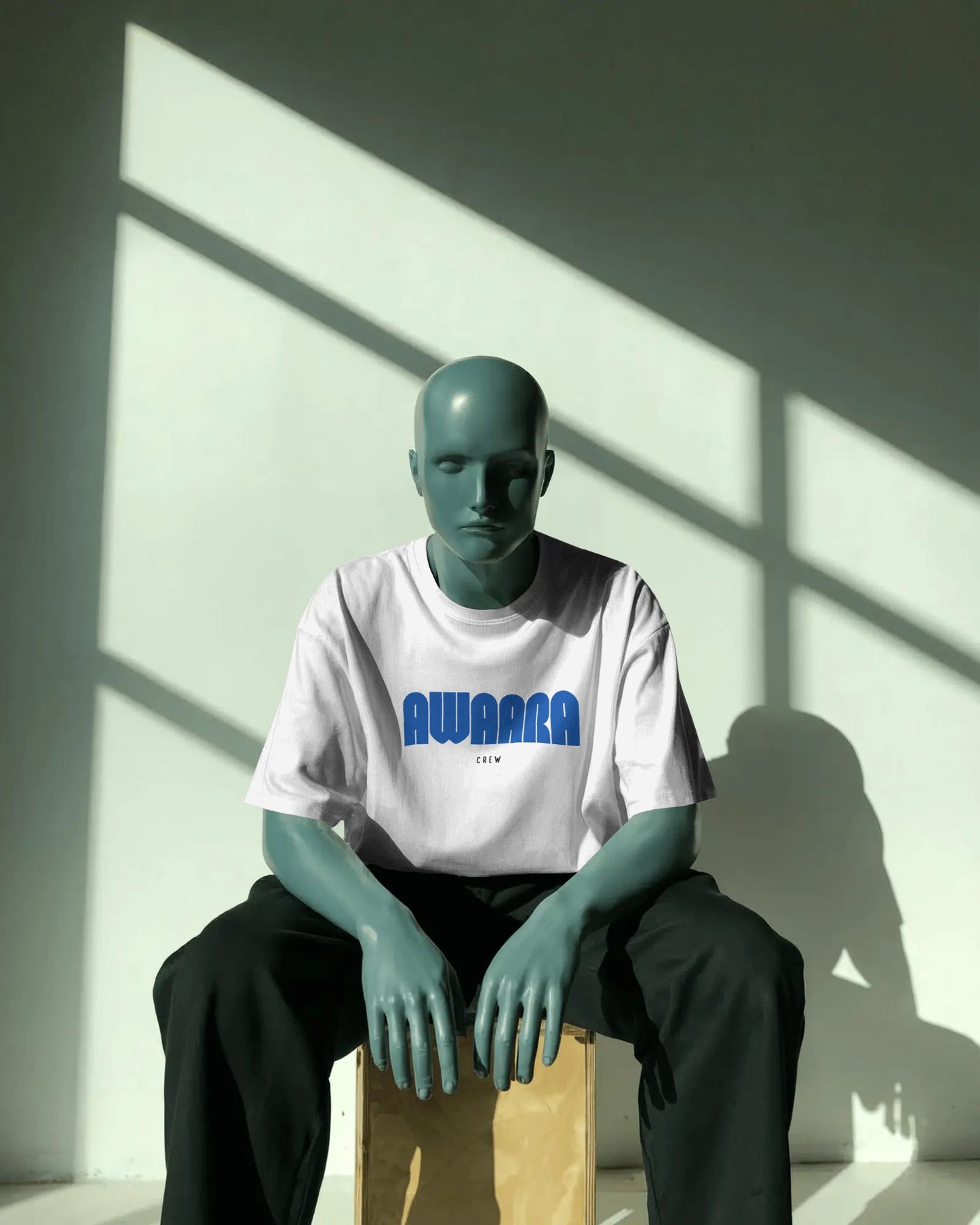 The Awaara Crew Signature oversized Tshirt (Unisex, White)